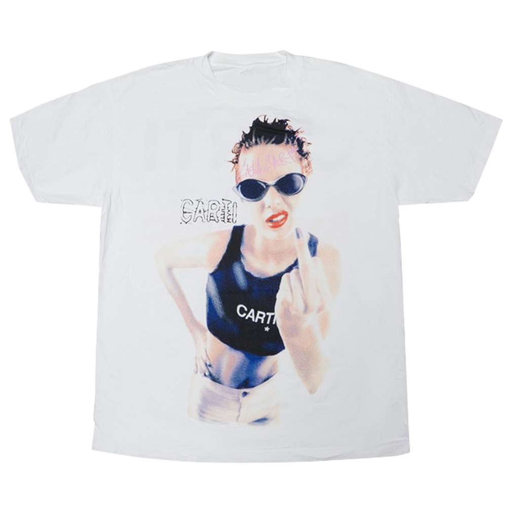 Playboi Carti Middle Finger Tee White