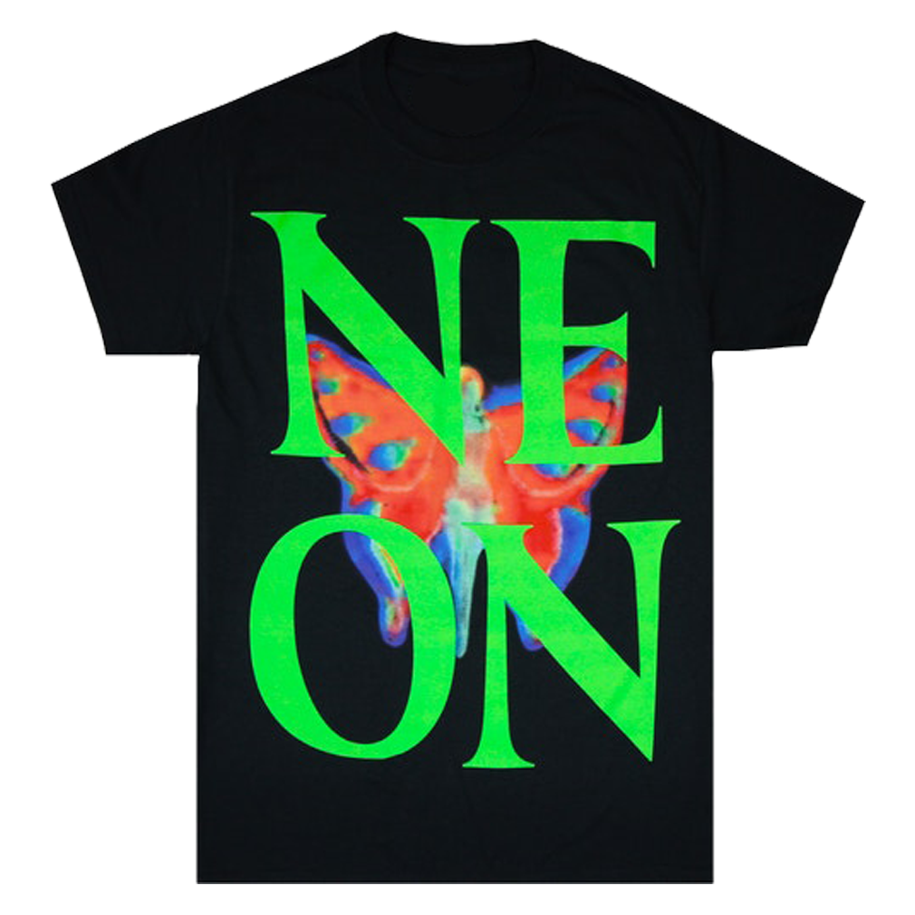 Playboi Carti Neon Tour Butterfly T-shirt Black