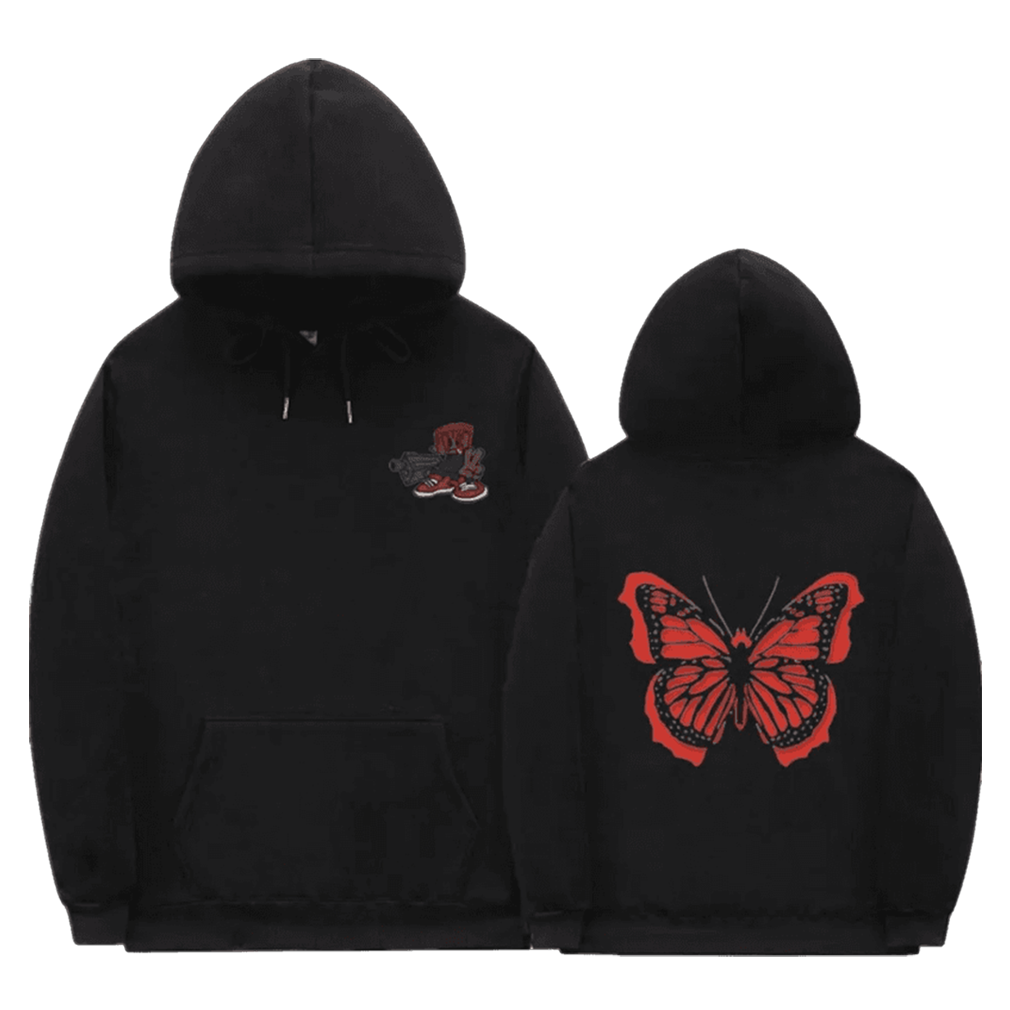 Playboi Carti Butterfly Oversized Double Sided Printed Hoodies